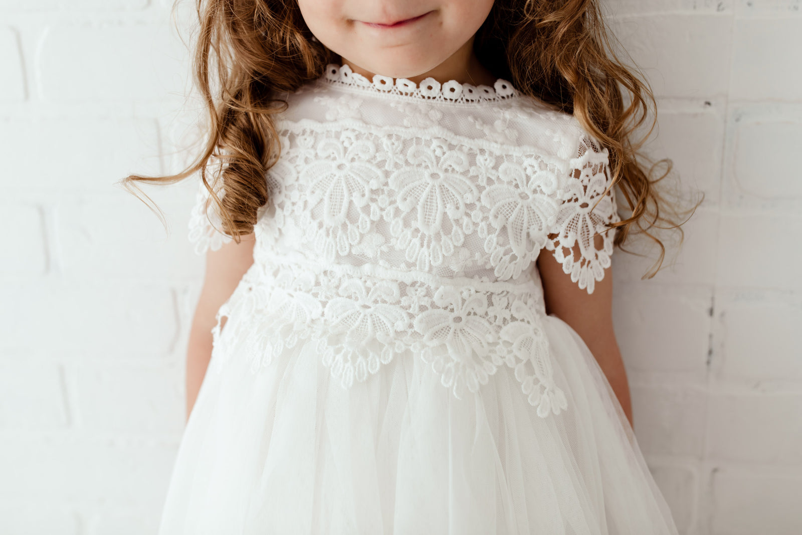 Nicolette's Couture White Vintage-Inspired Flower Girl Dress for Girls, 6 Months